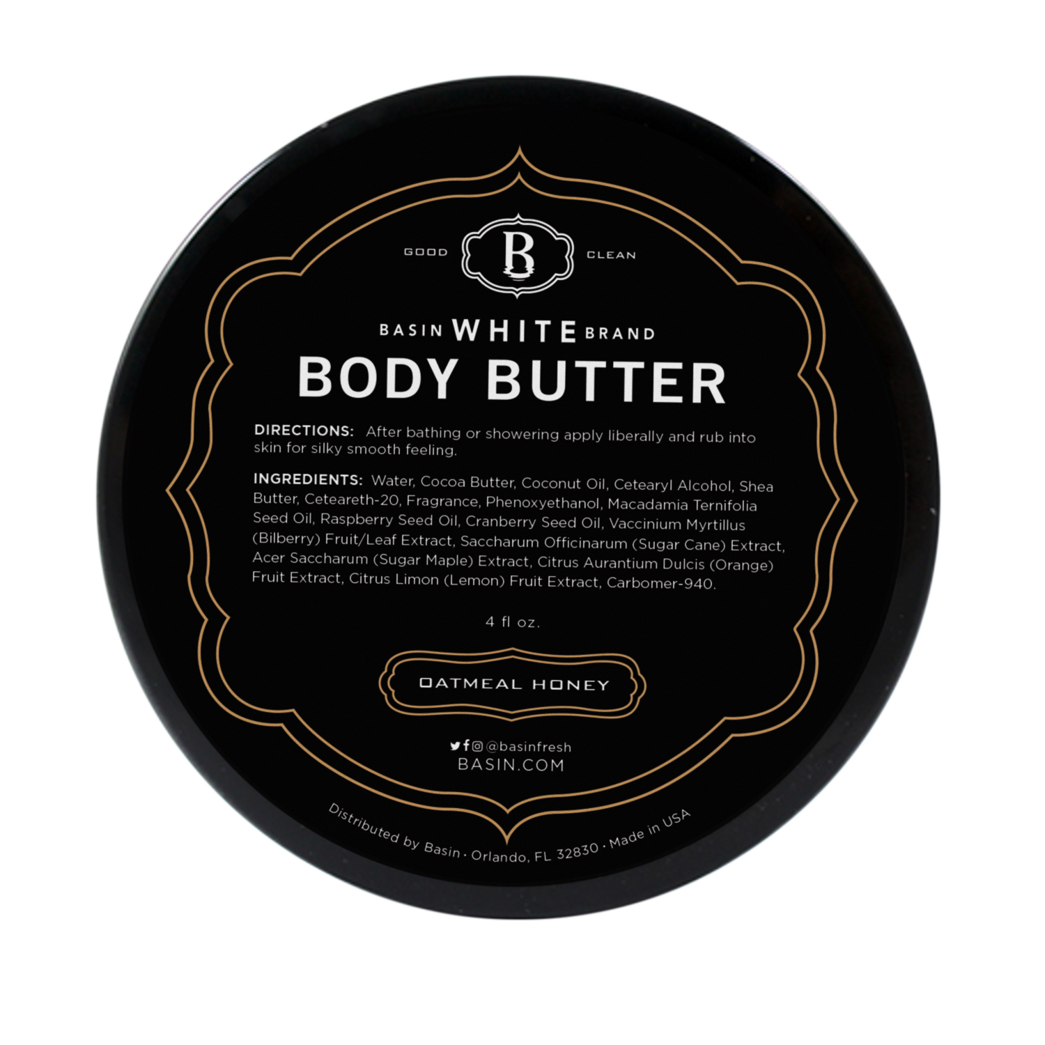 Oatmeal Honey Body Butter (Basin White)